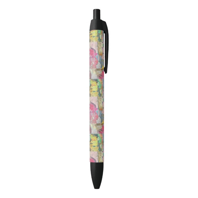 Stylo Noir Motif grunge floral d'art (Bas (Vertical))
