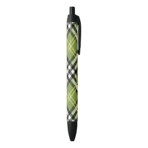 Stylo Noir Motif irlandais vert de plaid