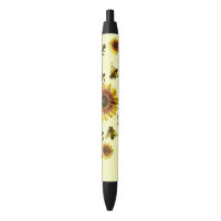 Motif jaune d'été de tournesols et d'abeilles de