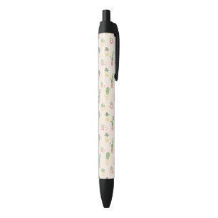 Stylo Noir Motif mignon de cactus