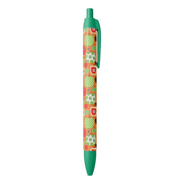 Stylo Noir Motif mignon d'illustration de pomme (Bas (Vertical))