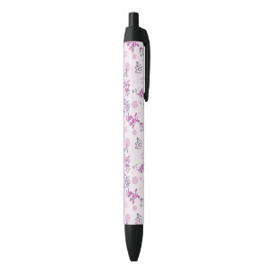Stylo Noir motif montrant les animaux vintages de bébé