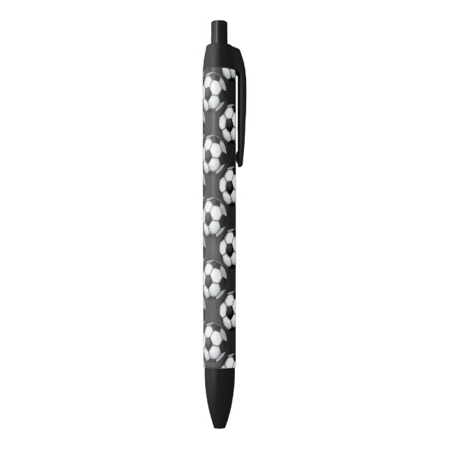 Stylo Noir Motif noir et blanc de ballon de football (Bas (Vertical))
