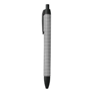 Stylo Noir Motif noir et blanc Houndstooth