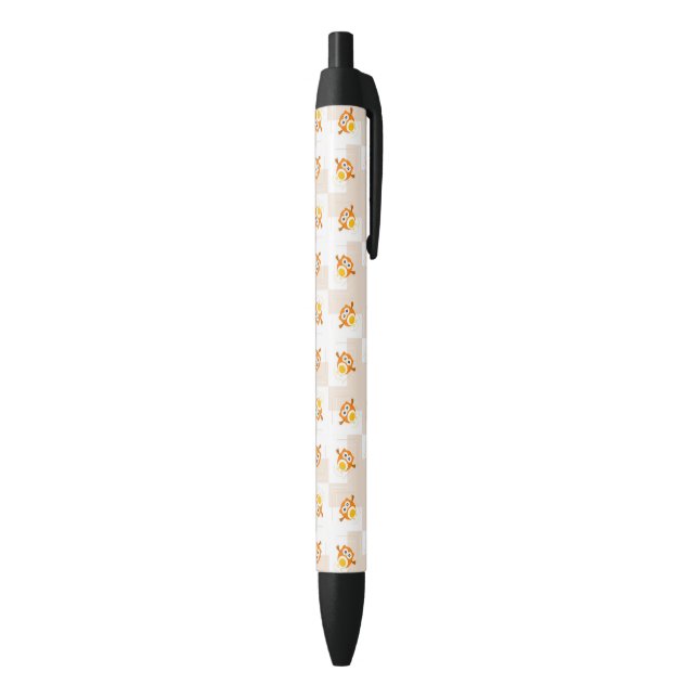 Stylo Noir Motif orange d'illustration de hibou (Bas (Vertical))