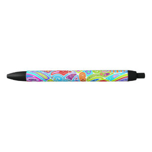 Stylo Noir Motif Peint À La Main Et Numériquement Art 7
