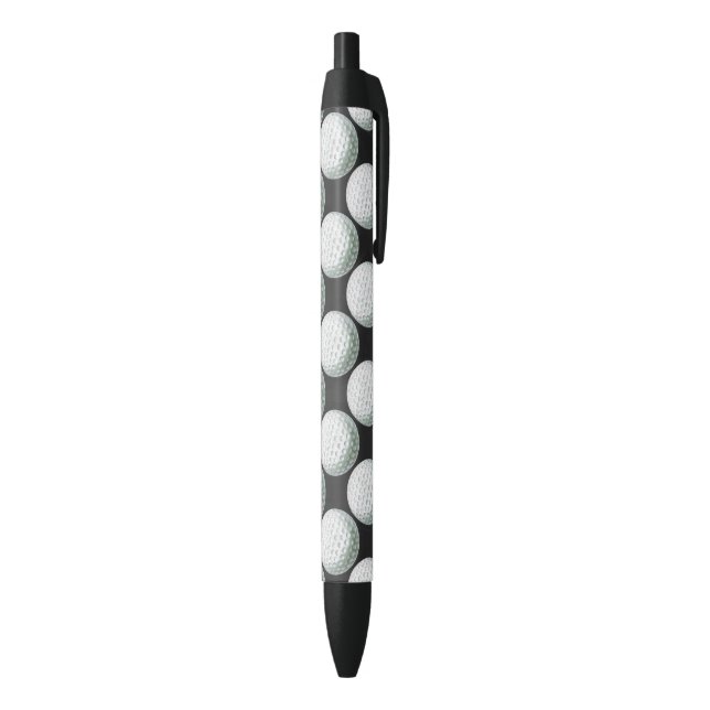 Stylo Noir Motif peint de boule de golf (Bas (Vertical))