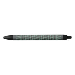 Stylo Noir Motif pied-de-poule olive atténué moderne