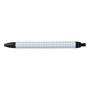 Stylo Noir Motif Plaid En vichy bleu minimaliste