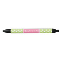 Motif Pois vert et rose personnalisé