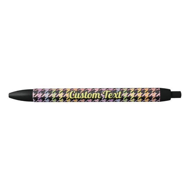 Stylo Noir Motif Rainbow Houndstooth (Devant)