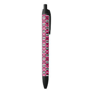 Stylo Noir Motif rayé du baiser B&W de rouge à lèvres
