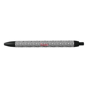 Stylo Noir Motif rayonnant noir blanc Thunder_Cove