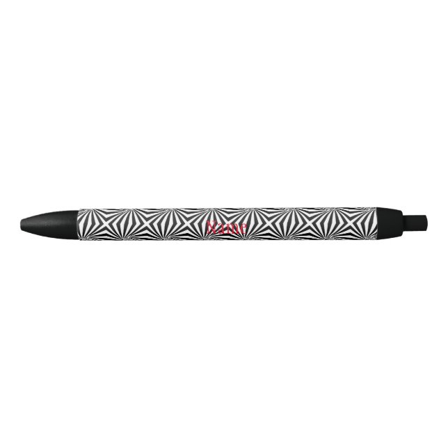 Stylo Noir Motif rayonnant noir blanc Thunder_Cove (Devant)