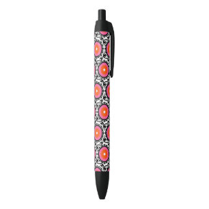 Stylo Noir Motif rose de Suzani