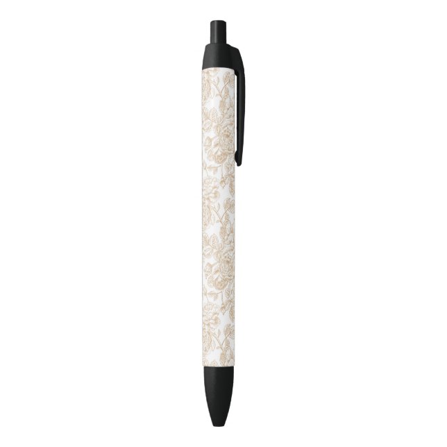 Stylo Noir Motif Rose Vintage beige (Bas (Vertical))