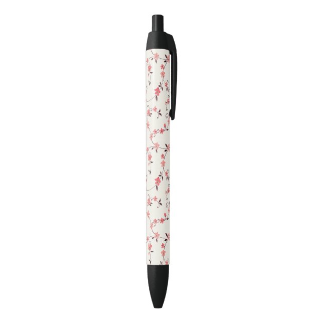 Stylo Noir Motif sans couture d'aquarelle avec le ressort (Bas (Vertical))