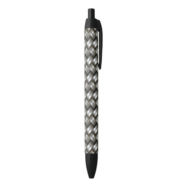 Stylo Noir Motif tissé en métal (Bas (Vertical))