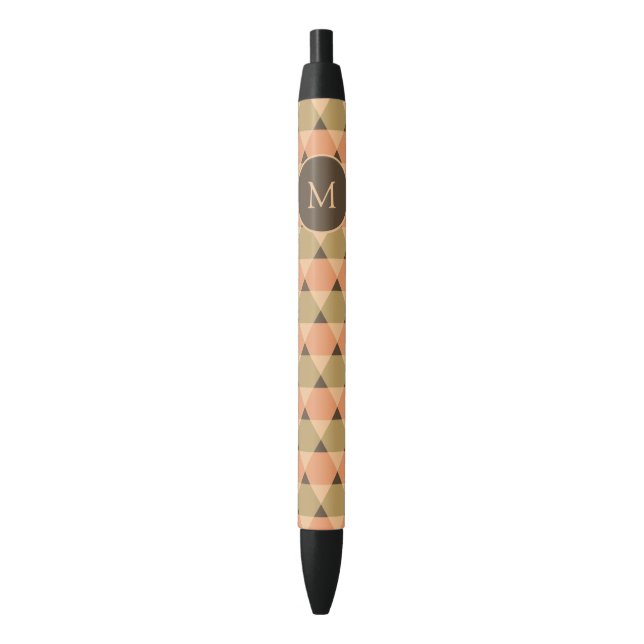 Stylo Noir Motif triangles (devant Vertical)