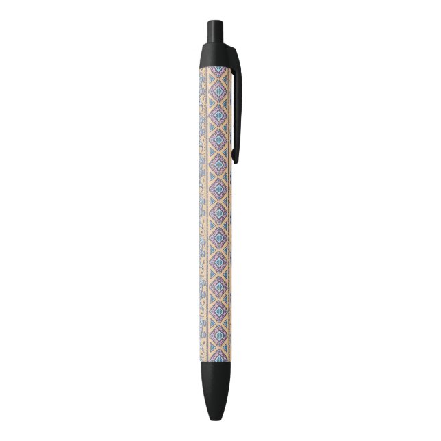 Stylo Noir Motif tribal d'éléphant ethnique bleu (Bas (Vertical))