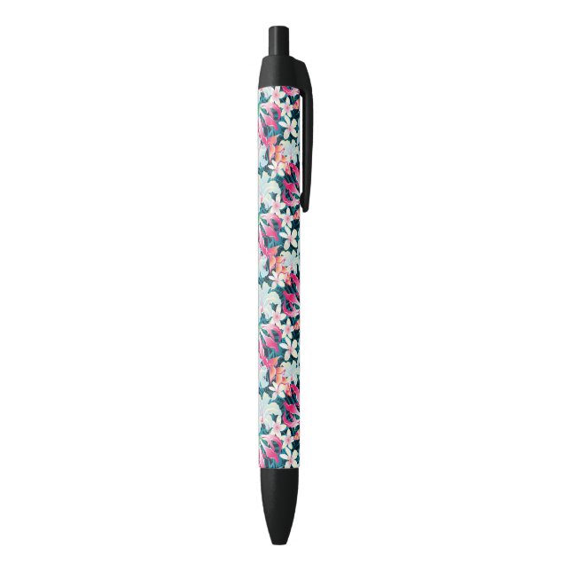 Stylo Noir Motif tropical coloré (Bas (Vertical))