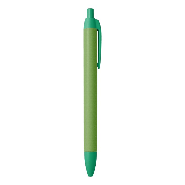Stylo Noir Motif vert chanceux d'icônes (Bas (Vertical))