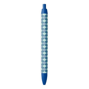 Stylo Noir Motif vintage Argyle bleu