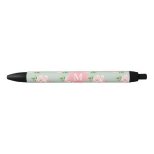 Stylo Noir Motif vintage rose et en bon état de roses décor