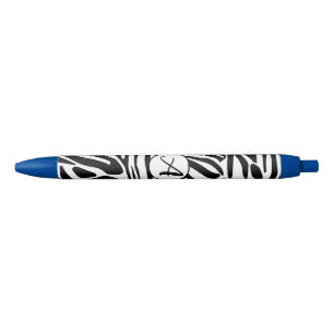 Stylo Noir Motif Zèbre