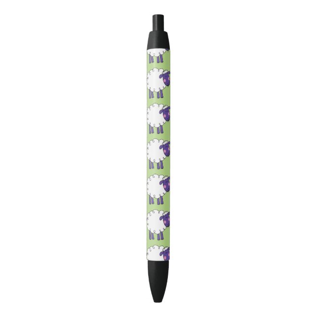 Stylo Noir moutons laineux d'asile de fous (devant Vertical)