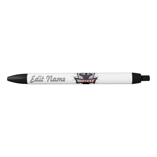 Stylo Noir Muscle de culturiste (Devant)