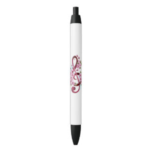Stylo Noir Musical treble clef notes with sakura flowers
