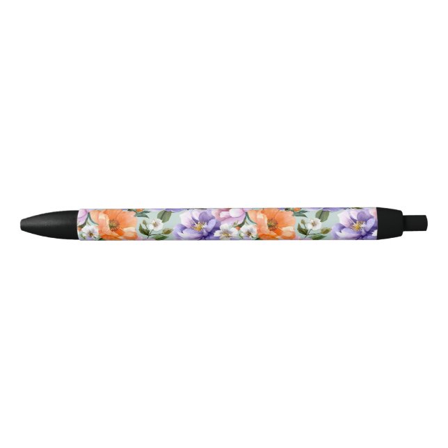 Stylo Noir Muted Colorful Flowers Boho flower  (Devant)
