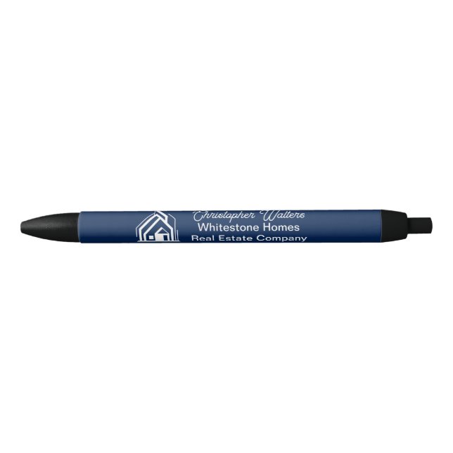 Stylo Noir Navy Blue Real Estate Company Customized Realtor (Devant)