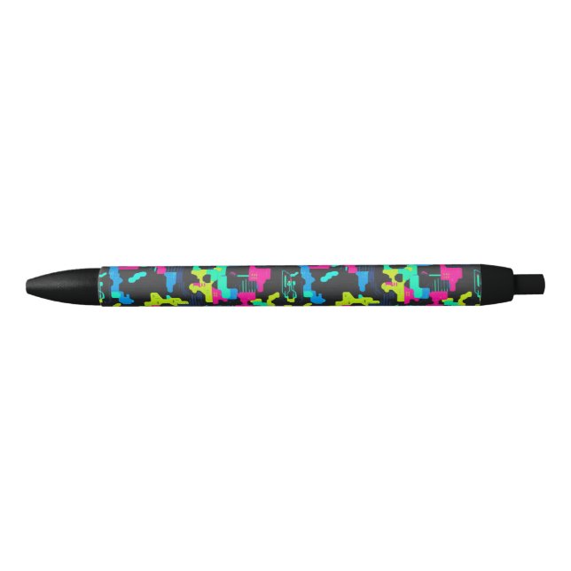 Stylo Noir Neon Camouflage Pattern (Devant)