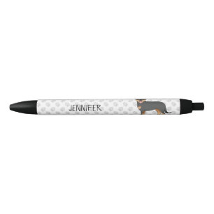 Stylo Noir Noir Et Tan Rottweiler Cute Cartoon Chien Et Nom