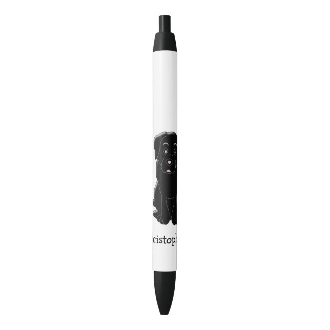 Stylo Noir Noir Labrador Chien Design Personnalisé (devant Vertical)