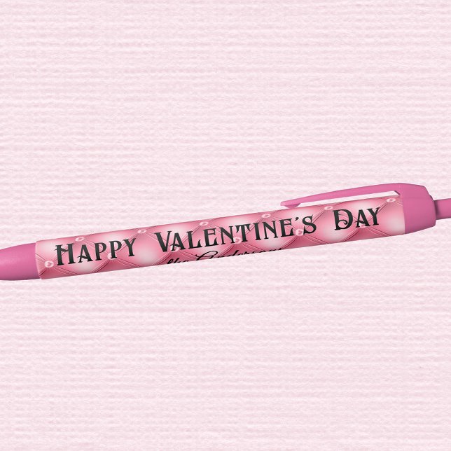 Stylo Noir Nom commercial ou personnel | Encre noire rose tou (Créateur téléchargé)