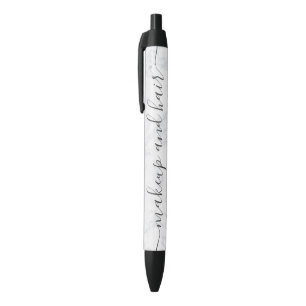 Stylo Noir Nom de marbre blanc chic à la mode moderne de