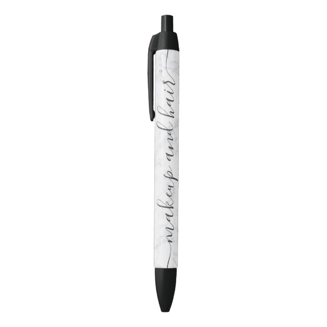 Stylo Noir Nom de marbre blanc chic à la mode moderne de (Haut (Vertical))