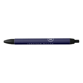 Stylo Noir Nom de monogramme professionnel minimal