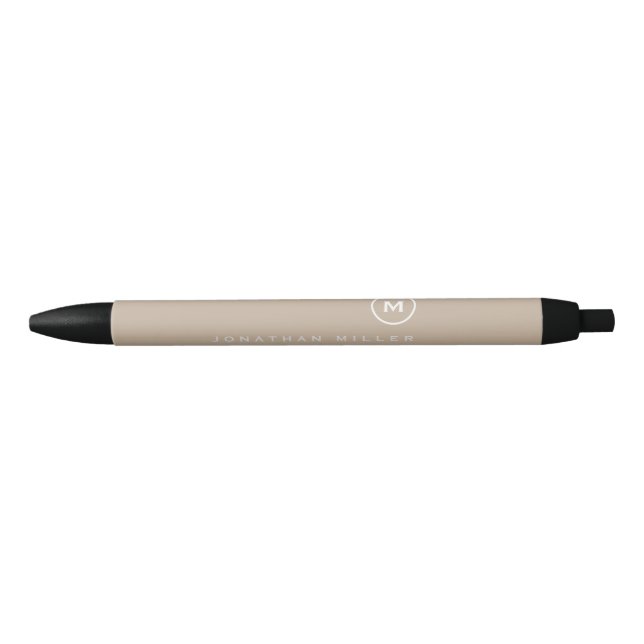 Stylo Noir Nom de monogramme professionnel minimal (Devant)