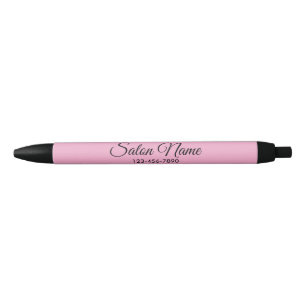 Stylo Noir Nom de salon de beauté rose Entreprise Numéro de t
