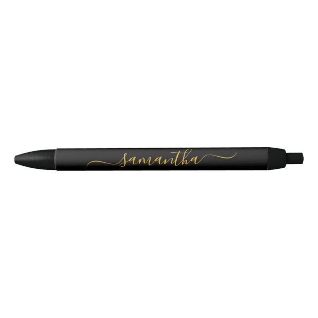 Stylo Noir Nom de signature élégant avec fioritures noir et o (Devant)