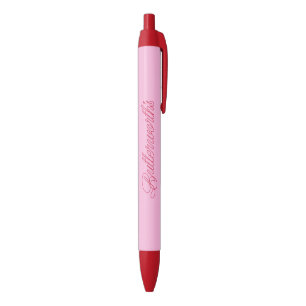 Stylo Noir Nom d'entreprise à typographie rose et rouge uniqu