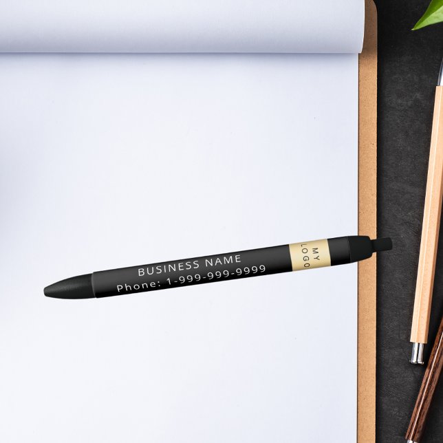 Stylo Noir Nom du logo de la société noire (Créateur téléchargé)