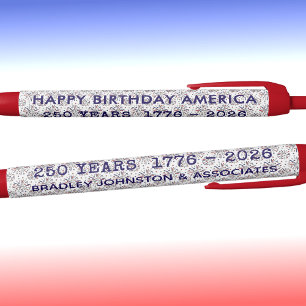 Stylo Noir Nom Entreprise Famille Personnel Feux d'artifice E