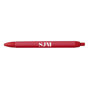 Stylo Noir Nom initial monogramme personnalisé minimaliste ro