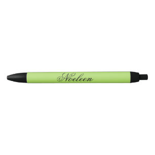 Stylo Noir Nom personnalisé couleur chaux simple