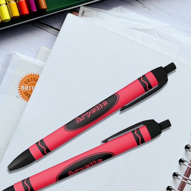 Stylo Noir Nom personnalisé Scarlet Rouge Crayon Noir Encre (Créateur téléchargé)